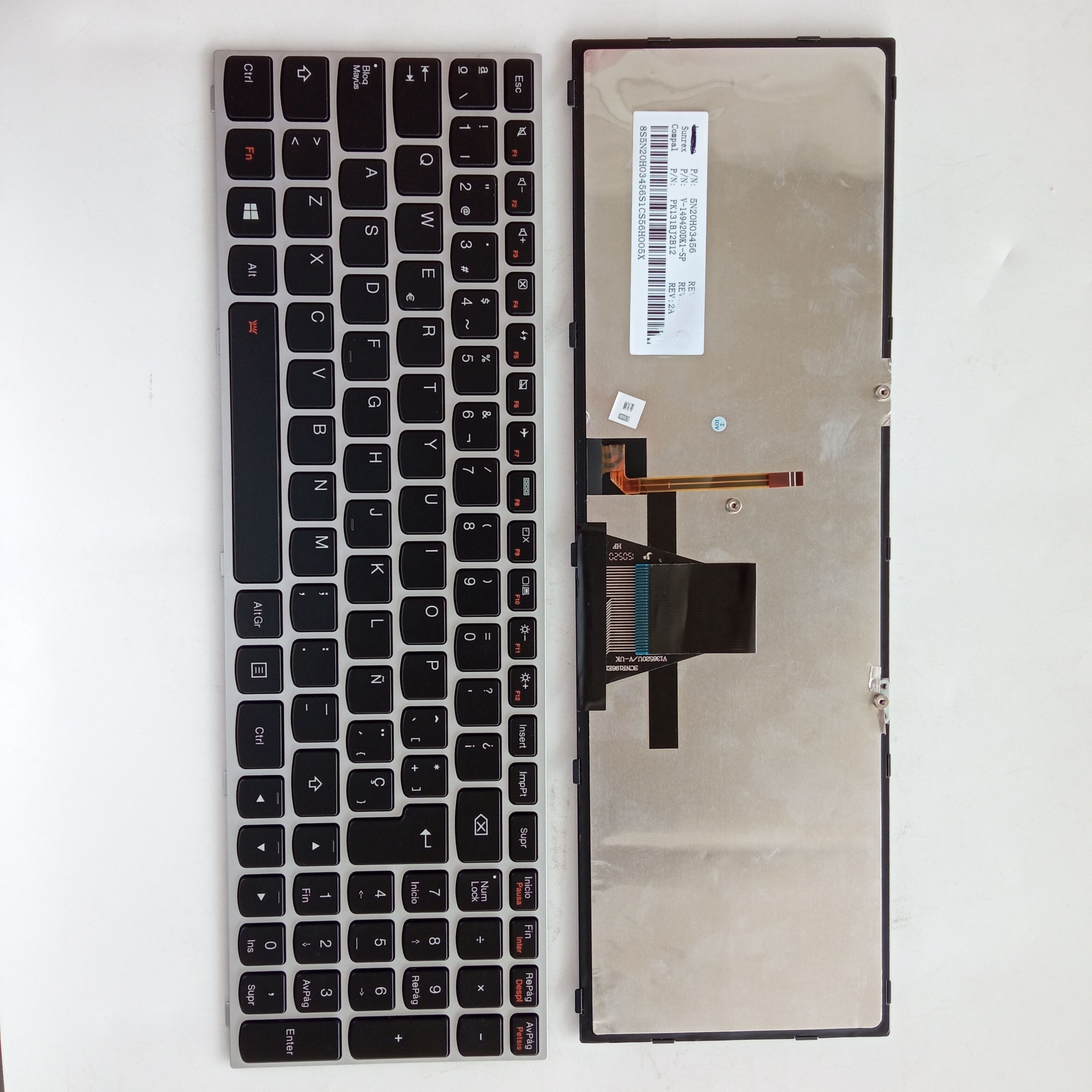 Picture of New Replacement Laptop Keyboard For LENOVO G50/G50-70/G50-30/B50-30/B50-70/Z50-70 SILVER FRAME BLACK Backlit SP Layout